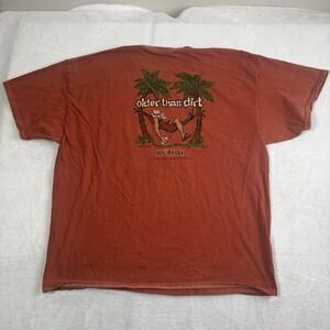 Real Dirt Older Than Dirt Jus' Relax Orange Short Sleeve Graphic Shirt Men's XXL
